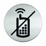 Pictogram No Mobile Phones Allowed 4917 Stainless Steel Self-Adhesive Sign 83mm